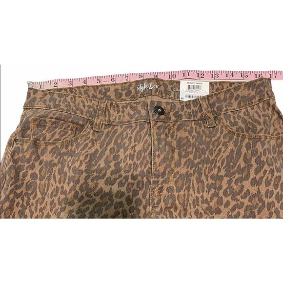 Style & Co Wild Puma Skinny Jeans Curvy Mid Rise Tummy Control Animal Print 12 - Picture 4 of 12